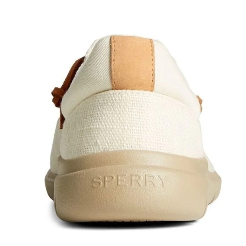 SPERRY TOP-SIDER Men's Captains Moc‎ Toe Hemp Boat  Shoe, Size 11.5, Ivory, NWT